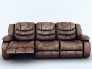 sofa ashley revolution burgundy 3 seats 3D Model