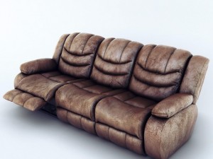 sofa ashley revolution burgundy 3 seats 3D Model