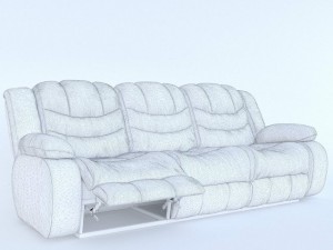sofa ashley revolution burgundy 3 seats 3D Model