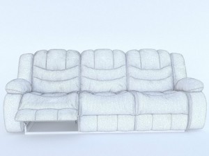 sofa ashley revolution burgundy 3 seats 3D Model