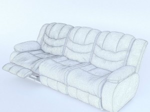 sofa ashley revolution burgundy 3 seats 3D Model