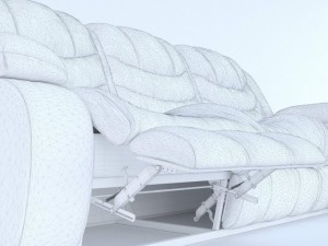 sofa ashley revolution burgundy 3 seats 3D Model