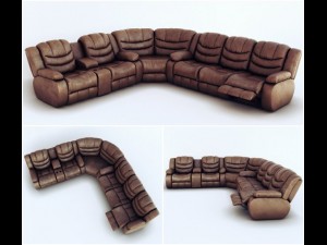 corner sofa ashley revolution burgundy 3Dモデル