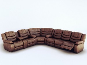 corner sofa ashley revolution burgundy Modelo 3D