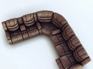 corner sofa ashley revolution burgundy 3D Model