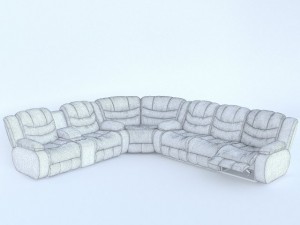 corner sofa ashley revolution burgundy Modelo 3D