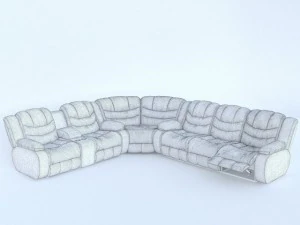 corner sofa ashley revolution burgundy 3D Model