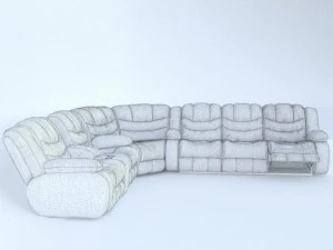 corner sofa ashley revolution burgundy 3D Model