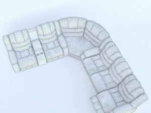 corner sofa ashley revolution burgundy 3D Model