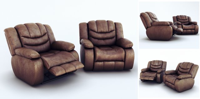 ashley revolution burgundy two armchairs 3D Model .c4d .max .obj .3ds .fbx .stl .blend
