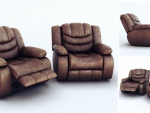 ashley revolution burgundy two armchairs Modelo 3D