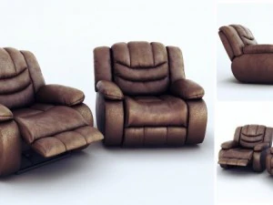 Ashley Revolution bordowe dwa fotele Model 3D