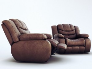 ashley revolution burgundy two armchairs 3D Model
