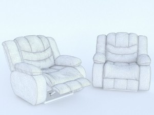 ashley revolution burgundy two armchairs 3D Model