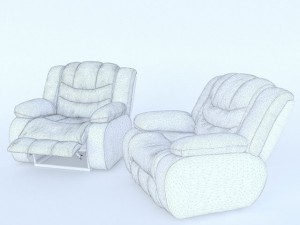 ashley revolution burgundy two armchairs 3D Model