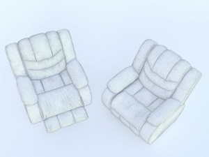 ashley revolution burgundy two armchairs 3D Model