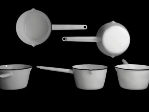 set enameled cookware 3D Модель