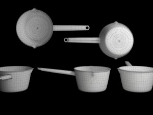 set enameled cookware 3D Модель