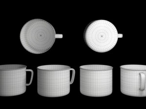 set enameled cookware 3D Модель