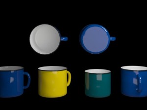 set enameled cookware 3D Модель