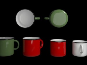 set enameled cookware 3D Модель