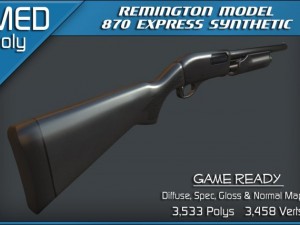 remington 870 express synthetic shotgun 3D Модель