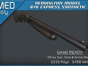 remington 870 express synthetic shotgun 3D Model