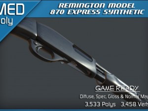 remington 870 express synthetic shotgun 3D Model