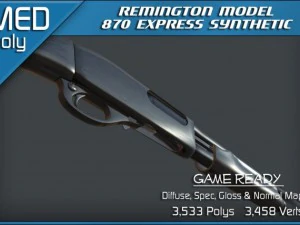 remington 870 express synthetic shotgun 3D Model