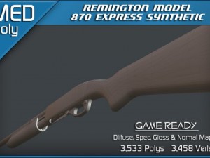 remington 870 express synthetic shotgun 3D Model