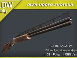 over under shotgun Modello 3D