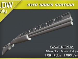 over under shotgun Modello 3D