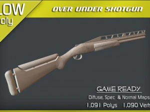 over under shotgun 3D Model