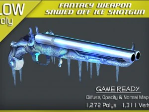 sawed off ice shotgun 3D Model