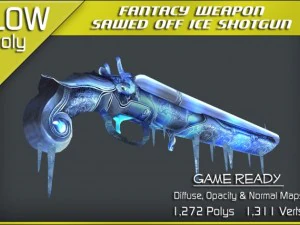 sawed off ice shotgun 3D Model