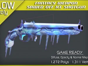 sawed off ice shotgun 3D Model