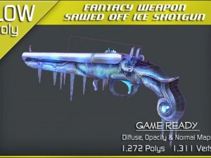 sawed off ice shotgun 3D Model