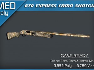 remington 870 express camo shotgun 3D 모델