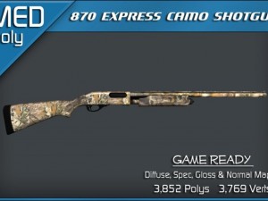 remington 870 express camo shotgun 3D 모델