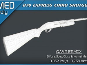 remington 870 express camo shotgun 3D 모델