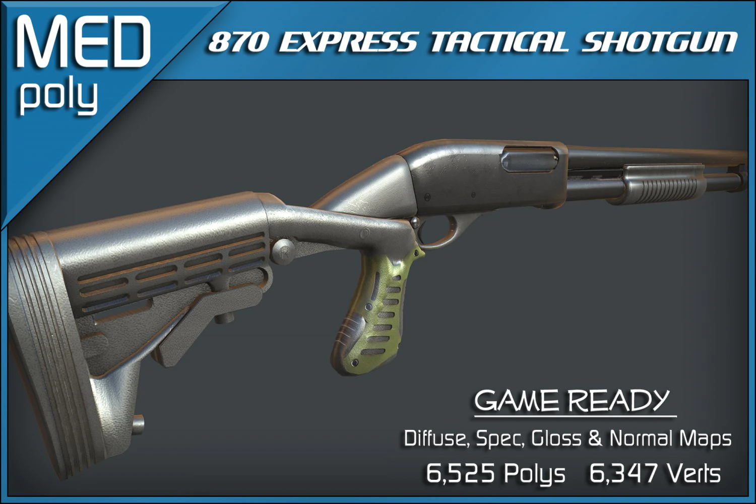 remington 870 express tactical shotgun 3D Model .c4d .max .obj .3ds .fbx .stl .blend 