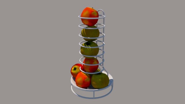 fruit basket 3D Model .c4d .max .obj .3ds .fbx .stl .blend 