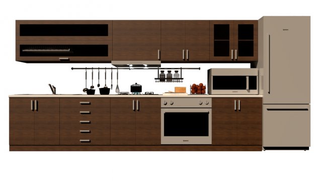 modern kitchen 3D Model .c4d .max .obj .3ds .fbx .stl .blend 