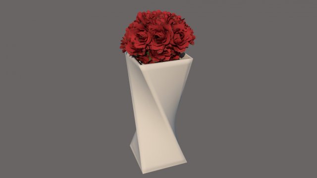 roses vase 3Dモデル .c4d .max .obj .3ds .fbx .stl .blend 
