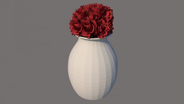 roses vase 3D 모델 .c4d .max .obj .3ds .fbx .stl .blend 
