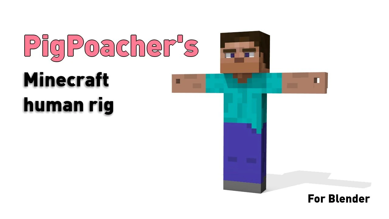 पिगपॉचर्स माइनक्राफ्ट ह्यूमन रिग 3D मॉडल .c4d .max .obj .3ds .fbx .stl .blend 