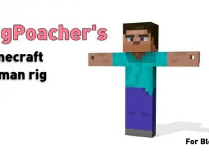 bracconieri minecraft human rig Modello 3D
