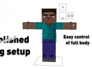 pigpoachers minecraft human rig Model 3D