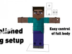 पिगपॉचर्स माइनक्राफ्ट ह्यूमन रिग 3D मॉडल