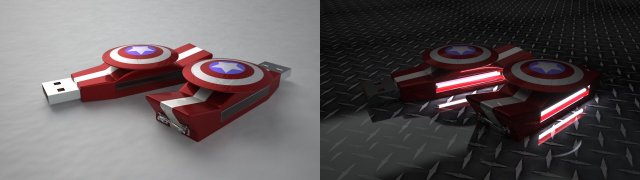 captain america pen-drives 3D Модель .c4d .max .obj .3ds .fbx .stl .blend 